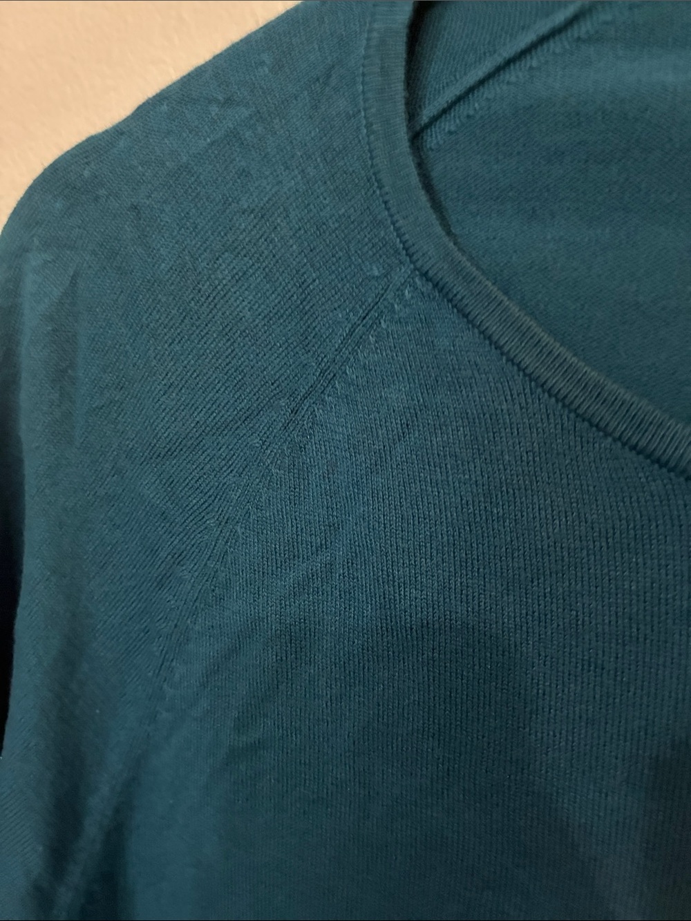 J. McLaughlin Long Sleeve Jamey Crewneck Sweater in Teal with Button Cuff - Picture 4 of 8